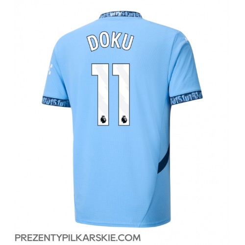 Stroje piłkarskie Manchester City Jeremy Doku #11 Koszulka Podstawowej 2024-25 Krótki Rękaw